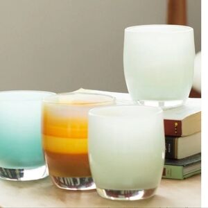 Glassybaby Candle Hand Blown Votive CandleHolder/Drinking Glass Honeydew /Second